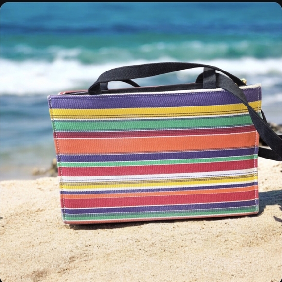 Kate Spade Vintage New York Striped Canvas Tote Bag. - Picture 3 of 16